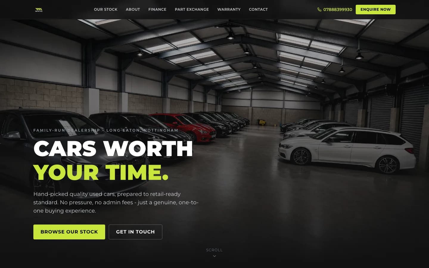 Motor Time Group website homepage on desktop